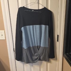 Colorblock Long Sleeve Women's Top